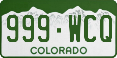 CO license plate 999WCQ