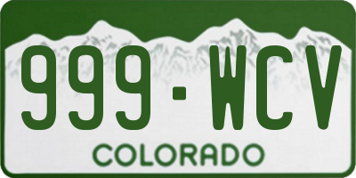 CO license plate 999WCV