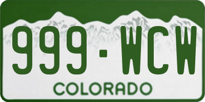 CO license plate 999WCW
