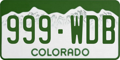 CO license plate 999WDB