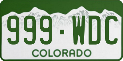 CO license plate 999WDC