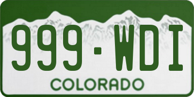 CO license plate 999WDI