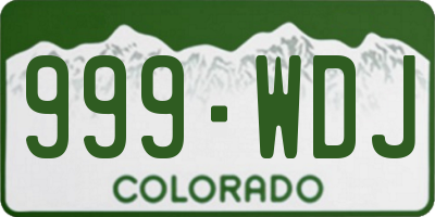 CO license plate 999WDJ