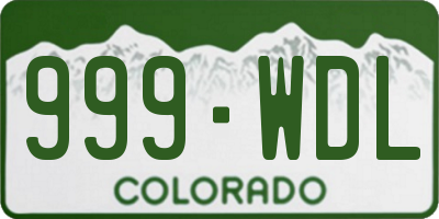 CO license plate 999WDL