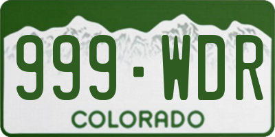 CO license plate 999WDR