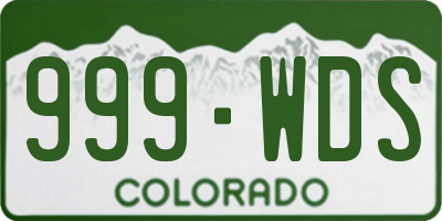 CO license plate 999WDS