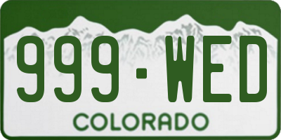 CO license plate 999WED