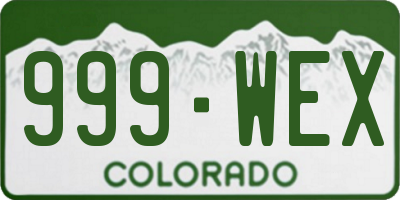 CO license plate 999WEX