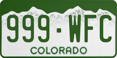 CO license plate 999WFC