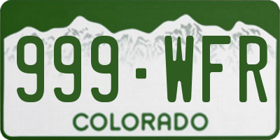 CO license plate 999WFR