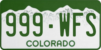 CO license plate 999WFS