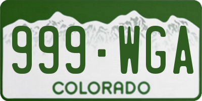 CO license plate 999WGA