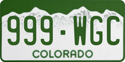 CO license plate 999WGC