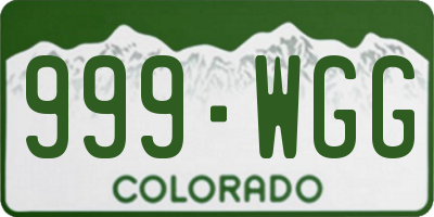 CO license plate 999WGG