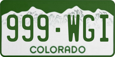 CO license plate 999WGI