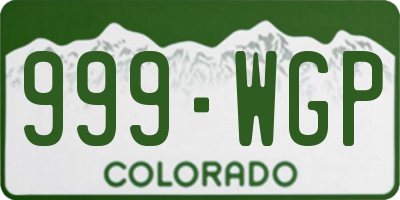 CO license plate 999WGP