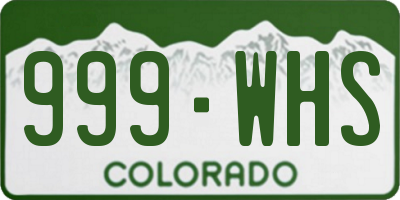 CO license plate 999WHS
