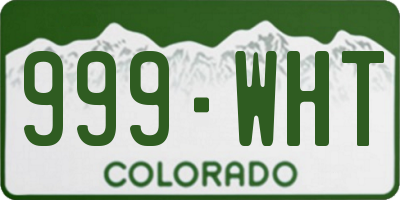 CO license plate 999WHT