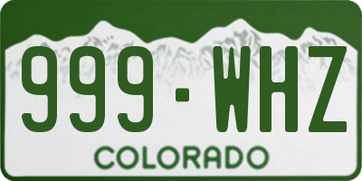 CO license plate 999WHZ
