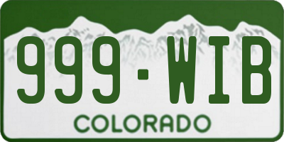 CO license plate 999WIB