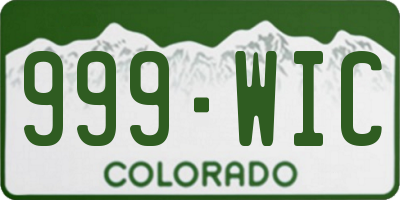 CO license plate 999WIC