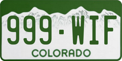 CO license plate 999WIF