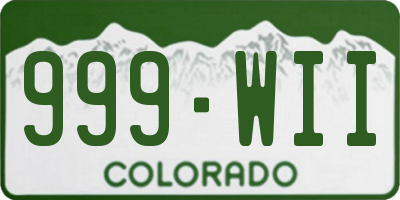 CO license plate 999WII