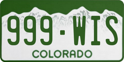 CO license plate 999WIS