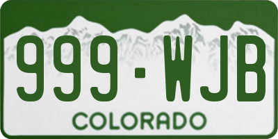 CO license plate 999WJB