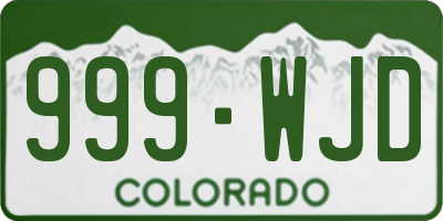 CO license plate 999WJD