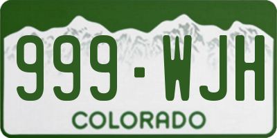 CO license plate 999WJH