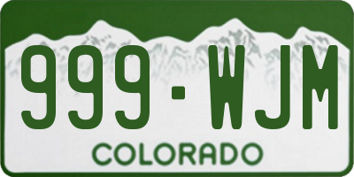 CO license plate 999WJM