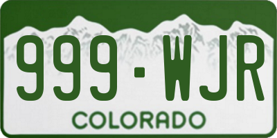 CO license plate 999WJR