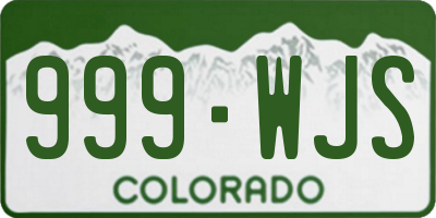 CO license plate 999WJS
