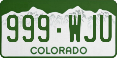 CO license plate 999WJU