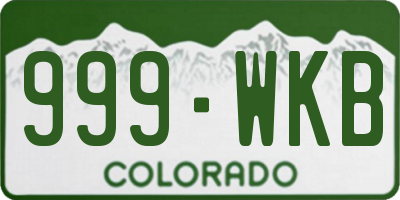 CO license plate 999WKB