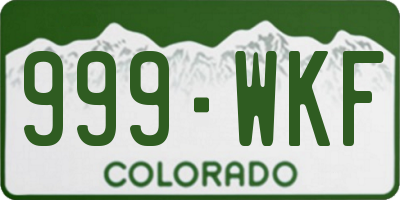 CO license plate 999WKF