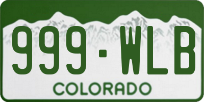 CO license plate 999WLB