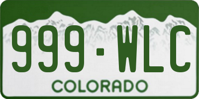CO license plate 999WLC