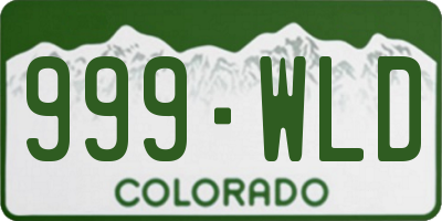 CO license plate 999WLD