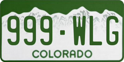 CO license plate 999WLG
