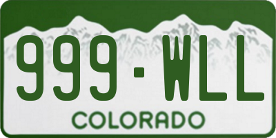 CO license plate 999WLL