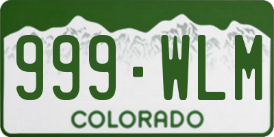CO license plate 999WLM