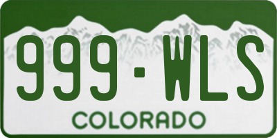 CO license plate 999WLS
