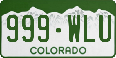 CO license plate 999WLU