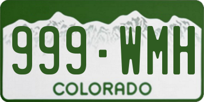 CO license plate 999WMH