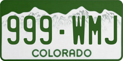 CO license plate 999WMJ