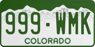 CO license plate 999WMK