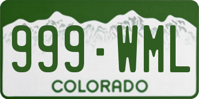 CO license plate 999WML