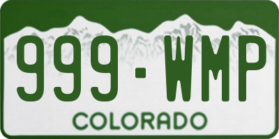 CO license plate 999WMP